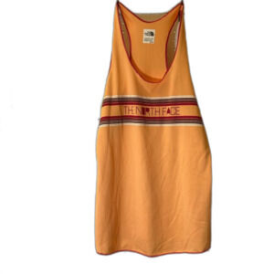 THE NORTH FACE Orange & Pink Stripe Detail Logo Razor Back Tank Sz. Med.